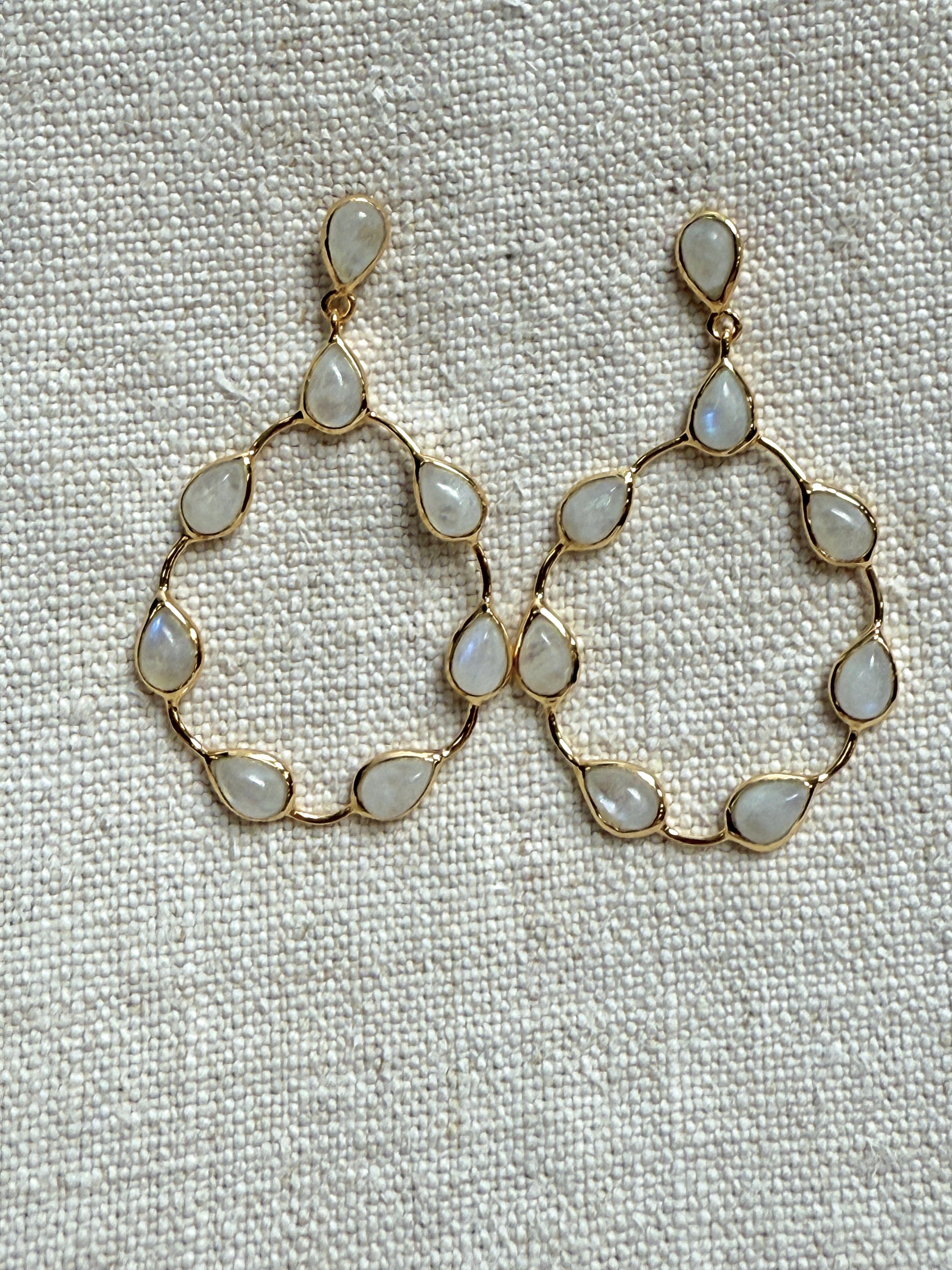 Moonstone Teardrop Statement Earrings