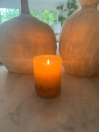 Amber Nag Champa Textured Glass Candle