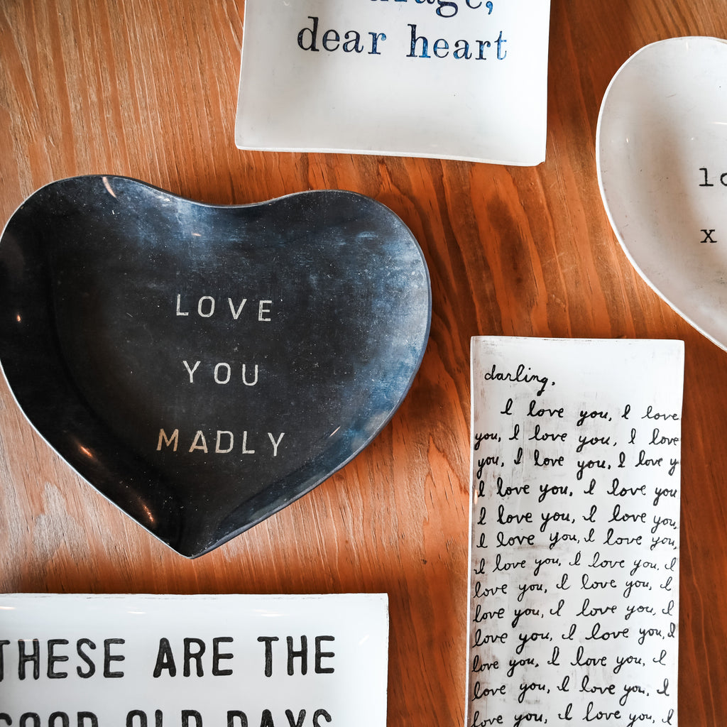 Love You Madly Heart Decoupage Plate 6x6