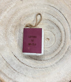 Little Book Ornament with Cotton Hanger - Letters to My Elf