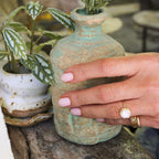 Rainbow Moonstone Adjustable Hexagon Ring