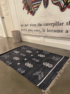 Navy Rug with Fringe 3'x5'
