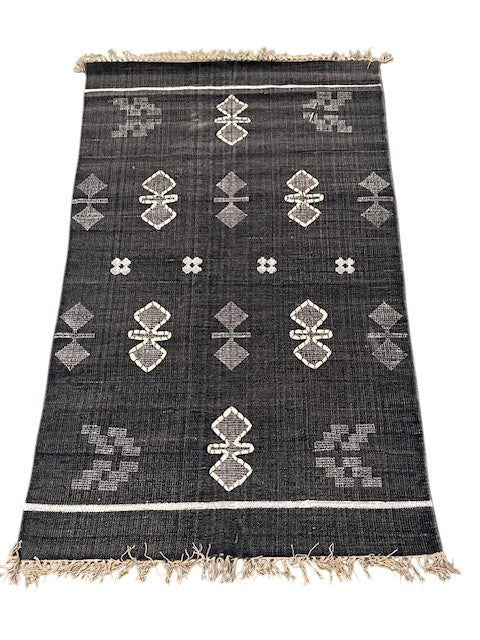 Navy Rug with Fringe 3'x5'