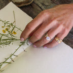 Rainbow Moonstone Adjustable Butterfly Ring