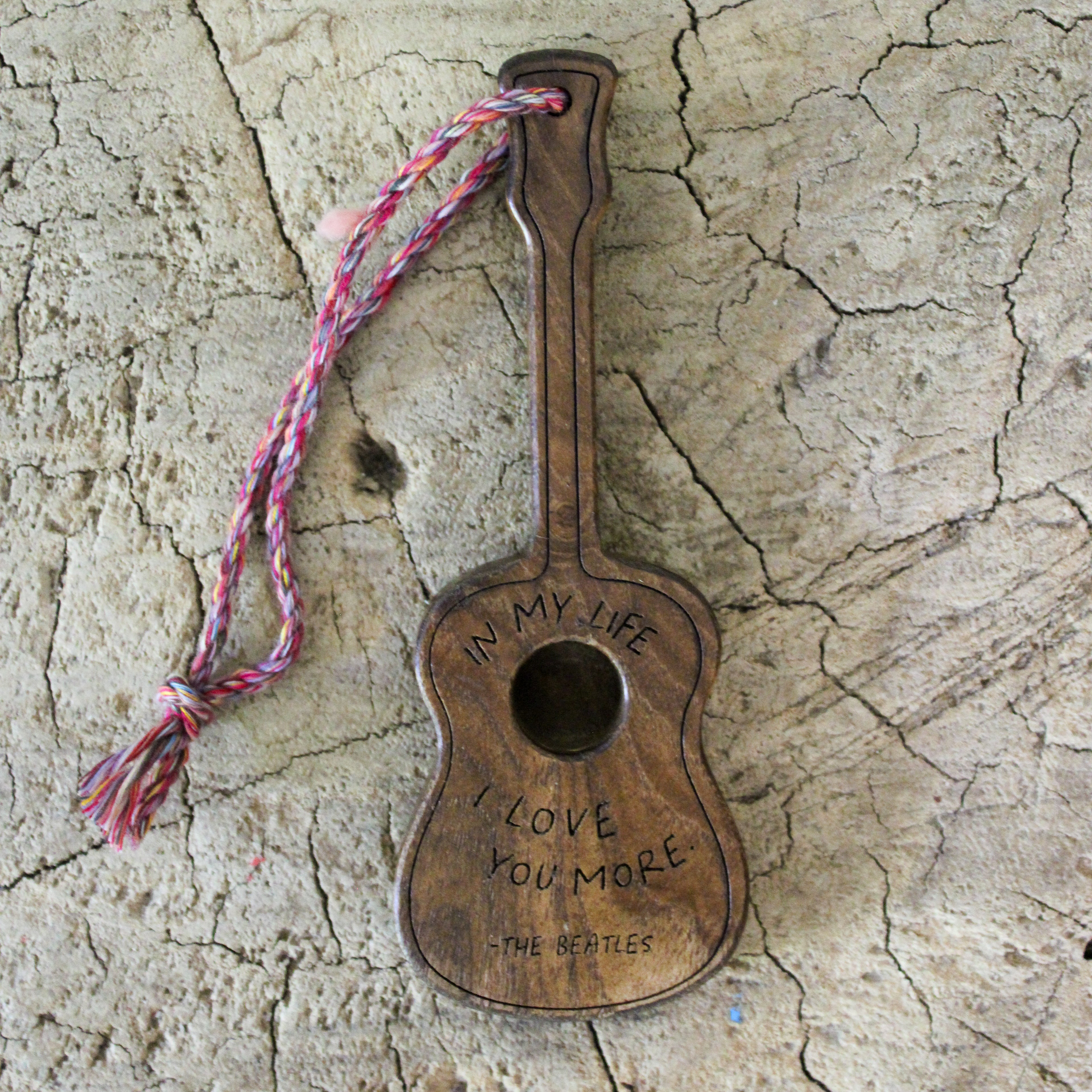 In my life I love you more (The Beatles) Wooden Guitar - 2"x5"