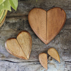 Wooden Heart Shape Magnetic Ring Box  5"