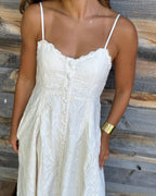 Button Down Cream Eyelet Dress