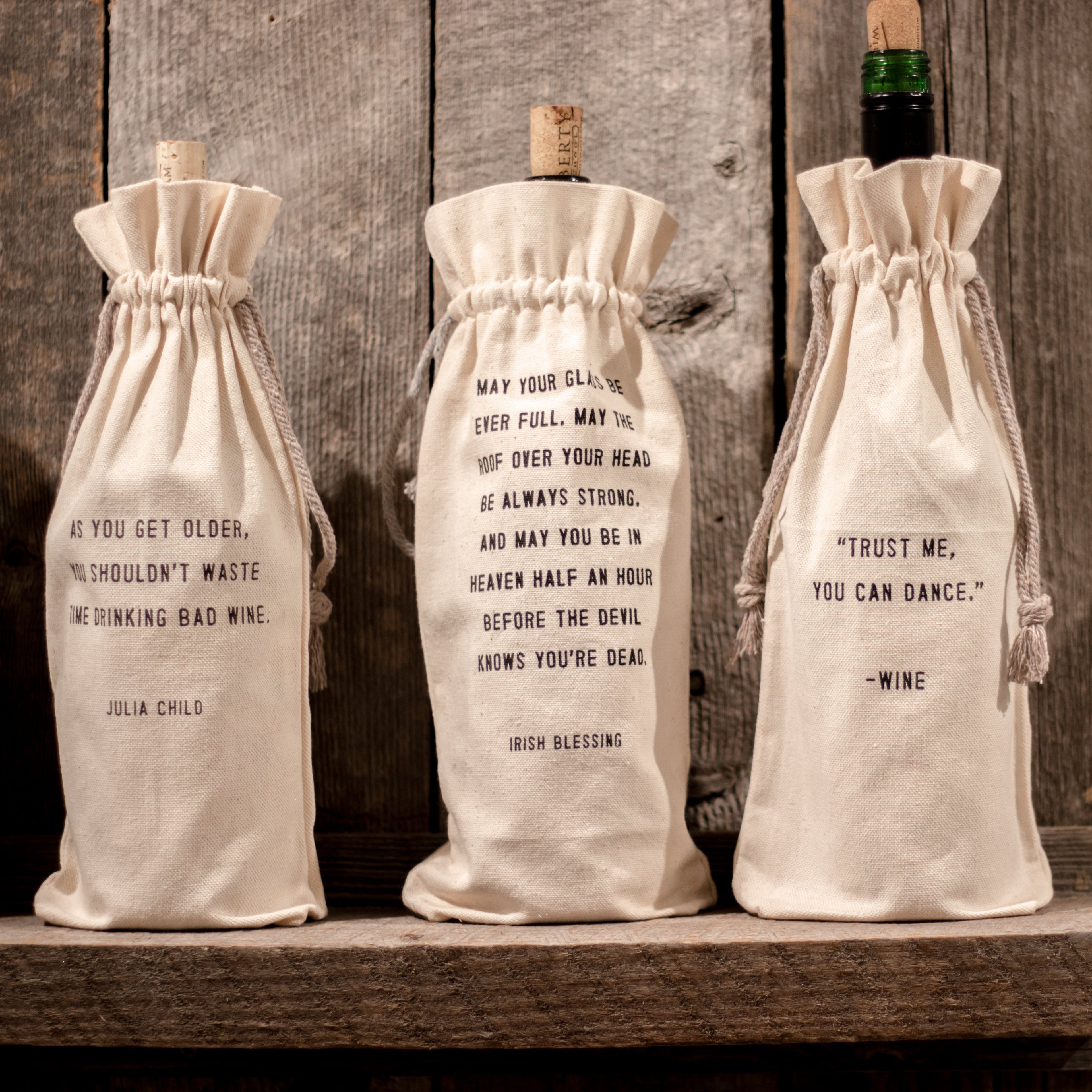 May Your Glass Be Ever Full Wine Bag