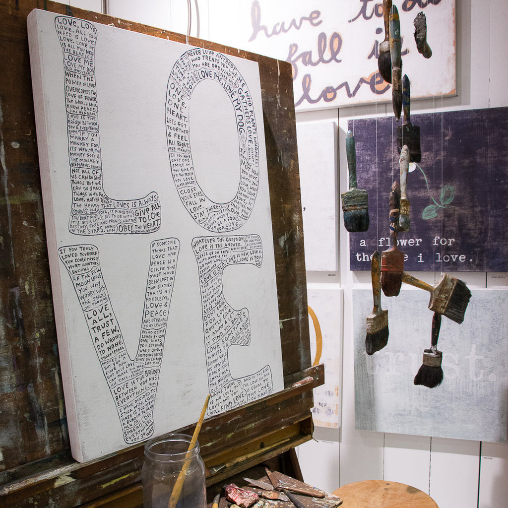 L-O-V-E Art Print in White - Gallery Wrap