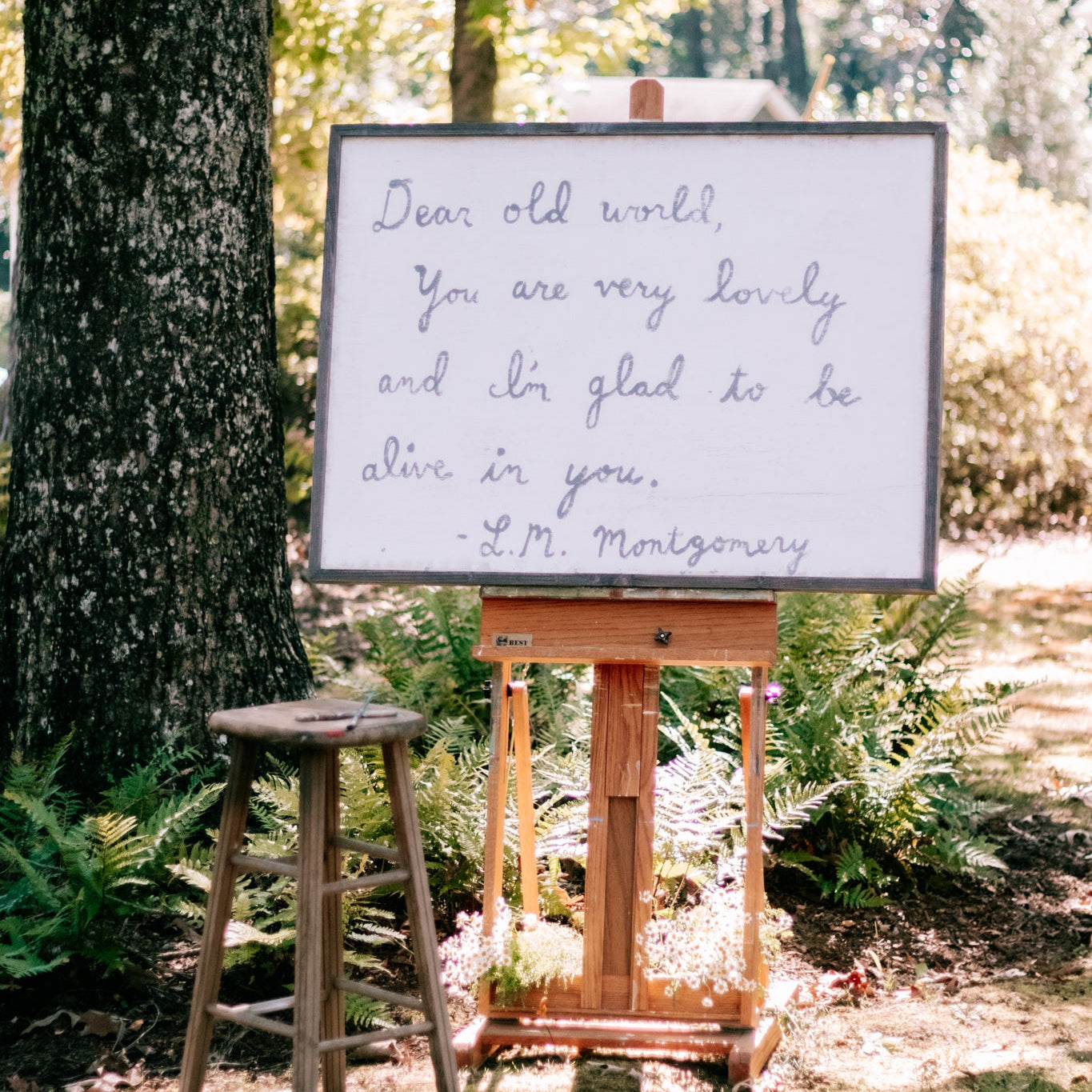 Dear Old World Art Print - Grey Wood