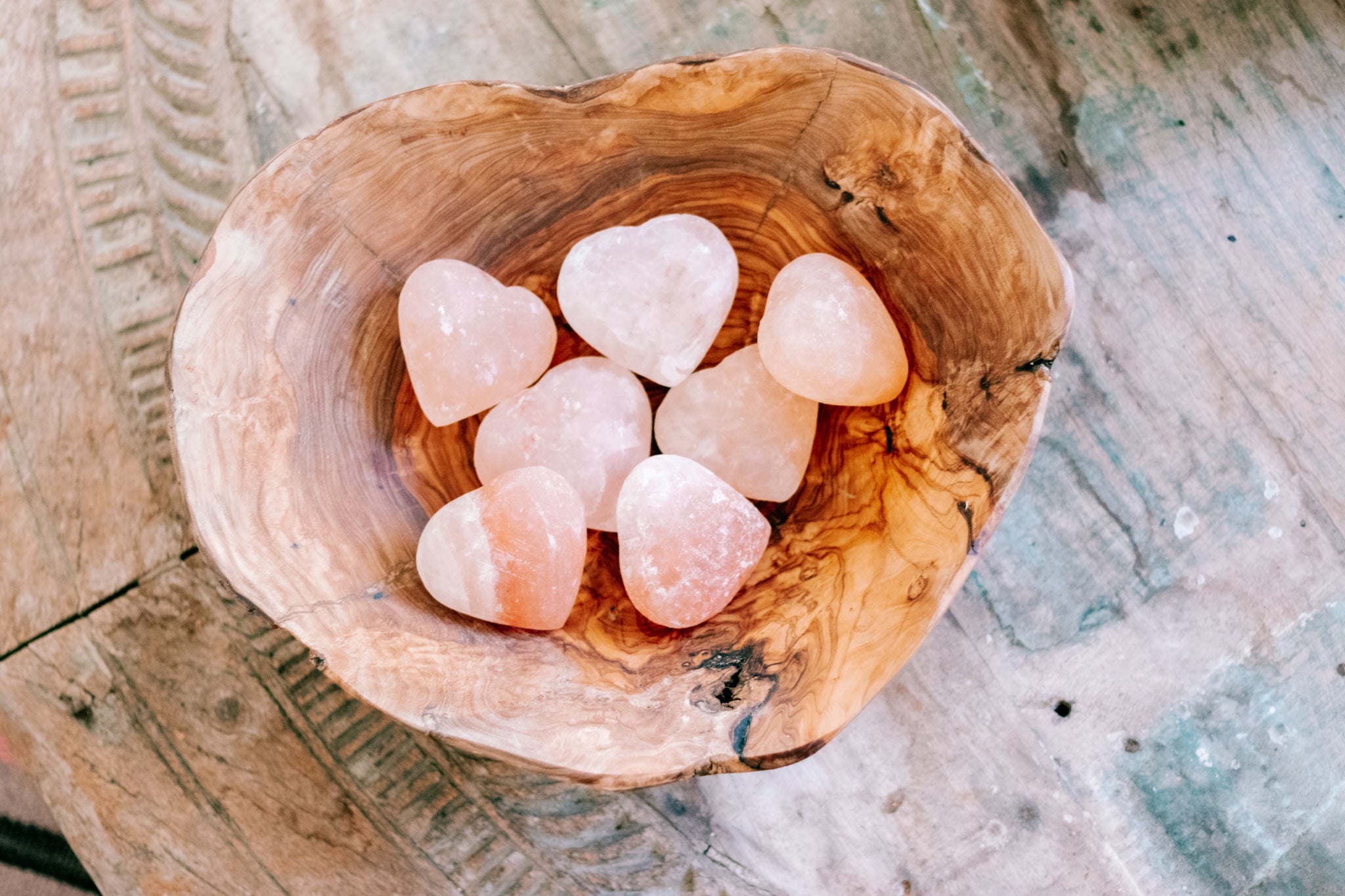 Heart Shaped Himalayan Salt Stones