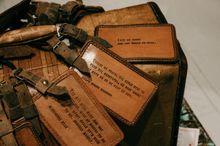 Leather Luggage Tag - Henry Miller 5”x3