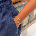 White Opal Crescent Moon Bracelet