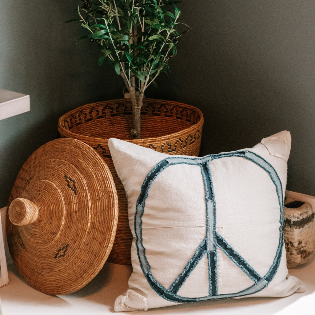 Peace Stitched Pillow 24x24