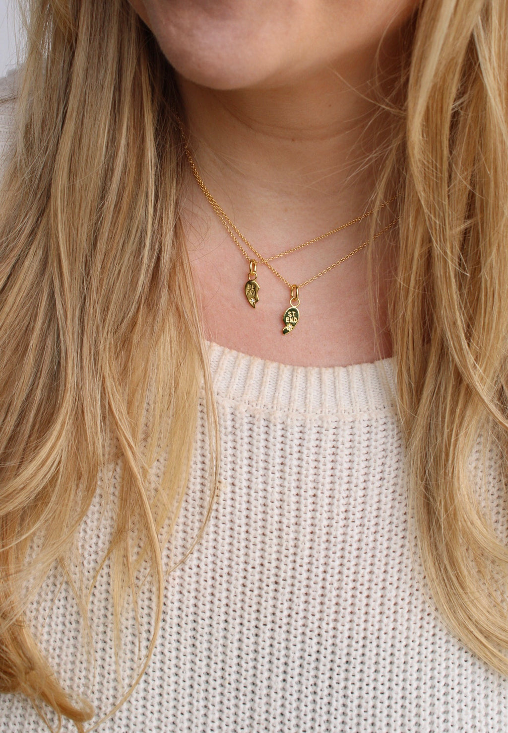 14K Gold Plated "Best Friend" Heart Necklace Set