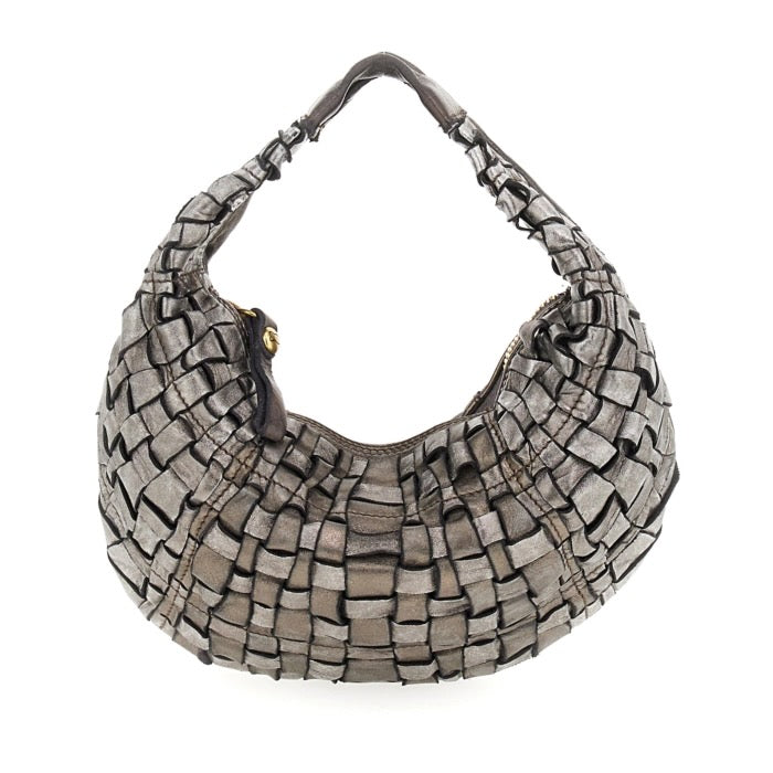 Small Shoulder Bag in Woven Cowhide