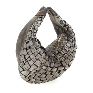 Small Shoulder Bag in Woven Cowhide