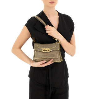 Agnese Studded Crossbody in Cement