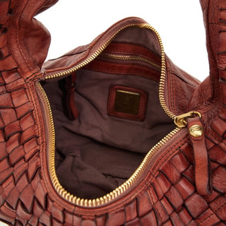Small Shoulder Bag in Woven Cowhide