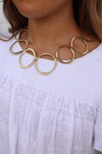 Brass Large Circle link Necklace