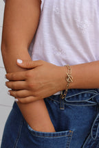 Link Chain Brass Paperclip Bracelet