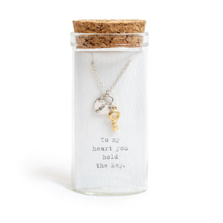 Message in a Bottle Collection - Necklace - Lock & Gold Key