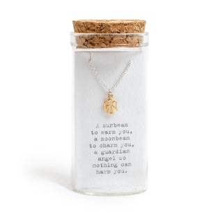 Message in a Bottle Collection - Necklace - Gold Angel Outline