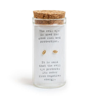 Message in a Bottle Earring Collection - Gold Evil Eyes