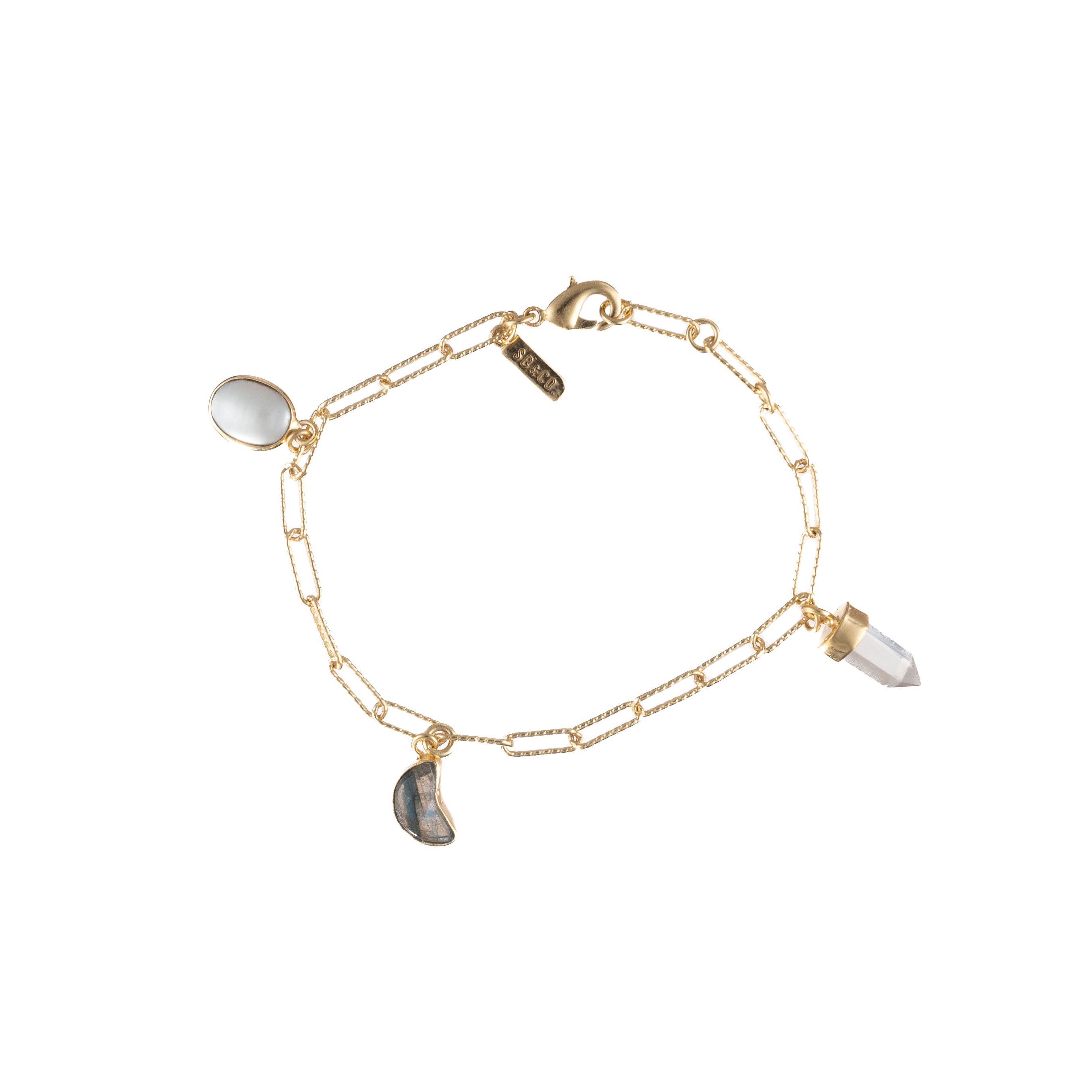 ***Crescent Moon Multi-Stone Bracelet