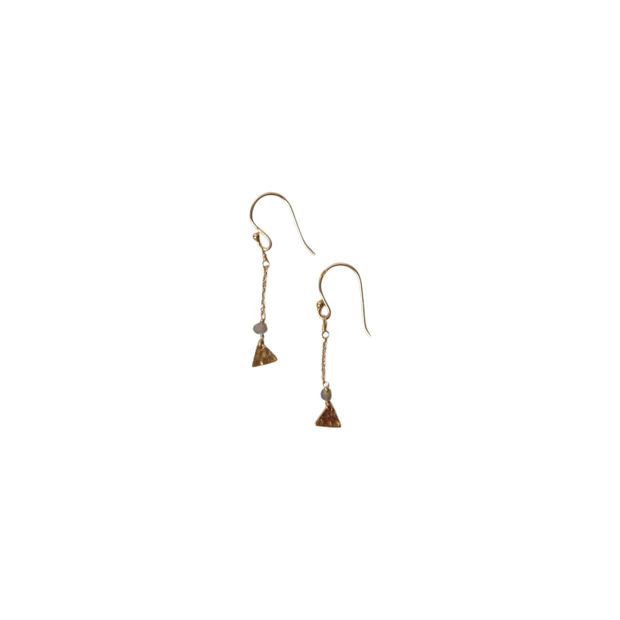 ***Gold Plated Triangle Dangle Earrings