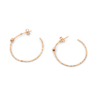 ***Ethiopian Opal Hammered Hoops - Gold Plated Brass