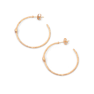 White Topaz Hammered Hoops - Gold Plated Brass