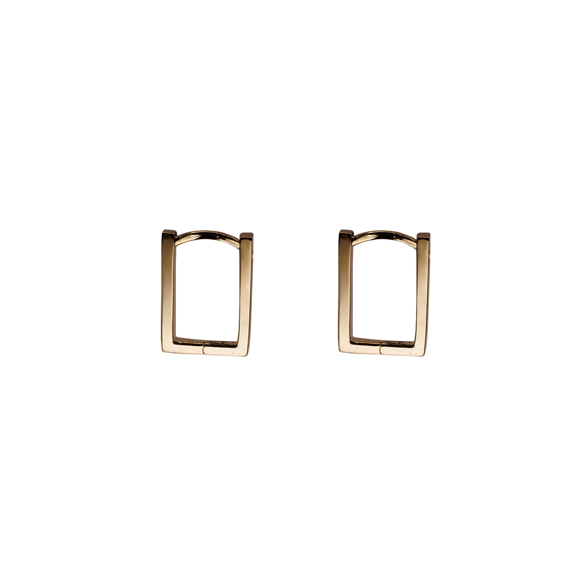 Rectangle Gold Huggie Earrings