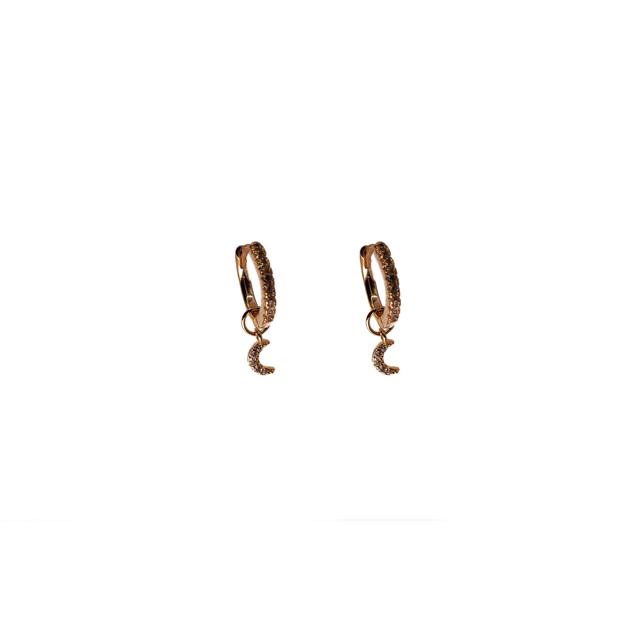 Gold Plated  Crescent Moon Huggie Earrings