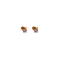 Tiny Crystal Dot Gold Pronged Stud Earrings