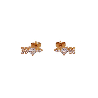 Tiny Gold Arrow Heart Stud earrings