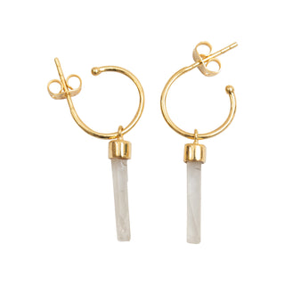 Crystal Post Hoop Earrings