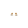 Tiny Triangle Rhinestone Gold Stud Earrings