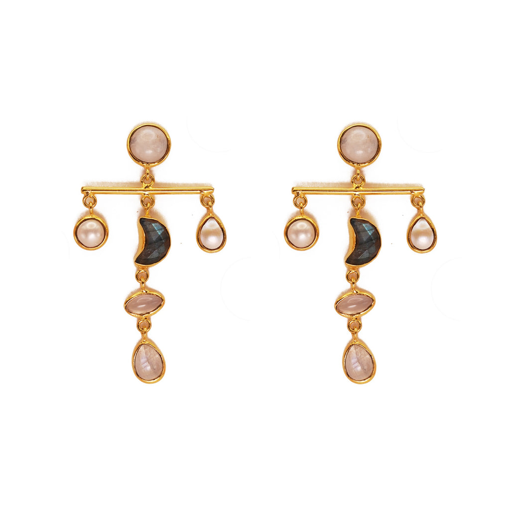 ***Crescent Moon Multi-Stone Mobile Dangles