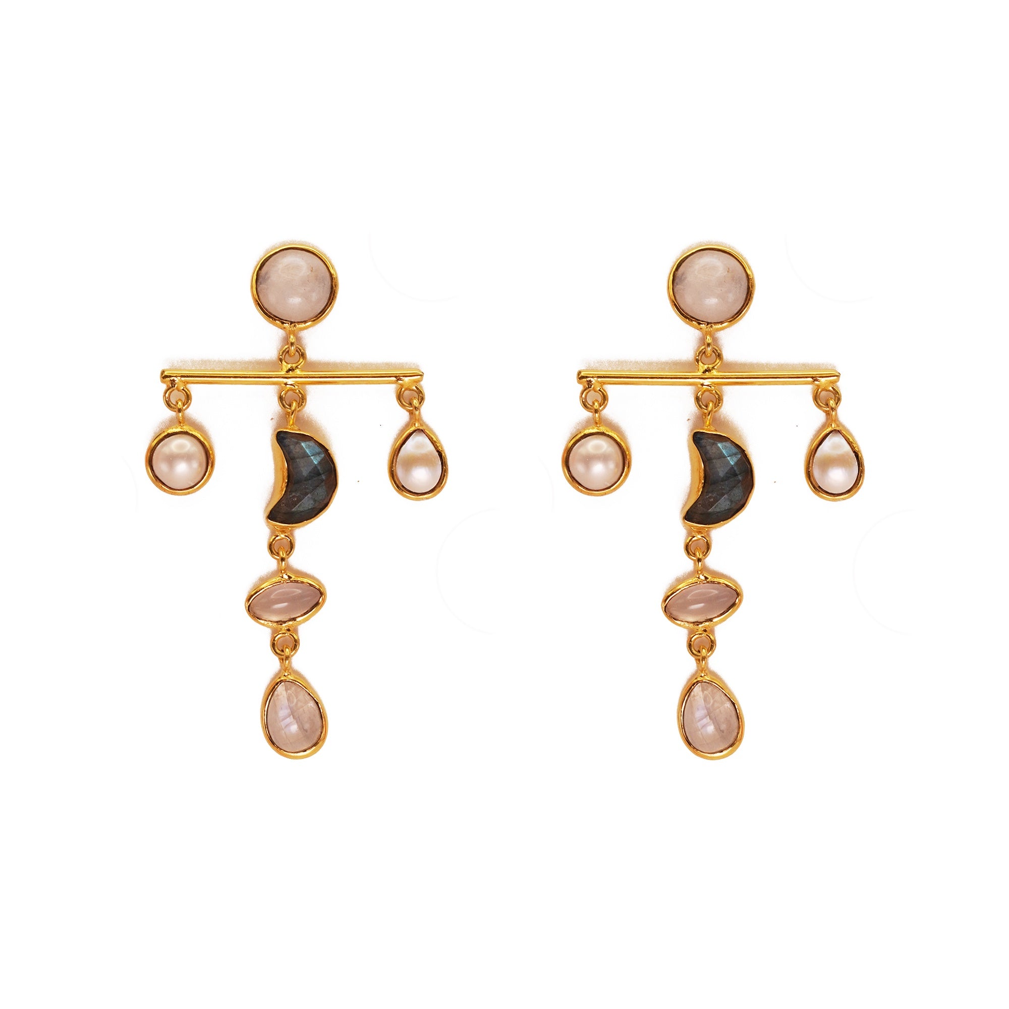 ***Crescent Moon Multi-Stone Mobile Dangles