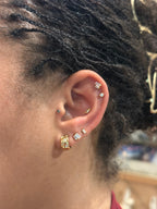 Tiny Single Bar Crystal Stud Earrings