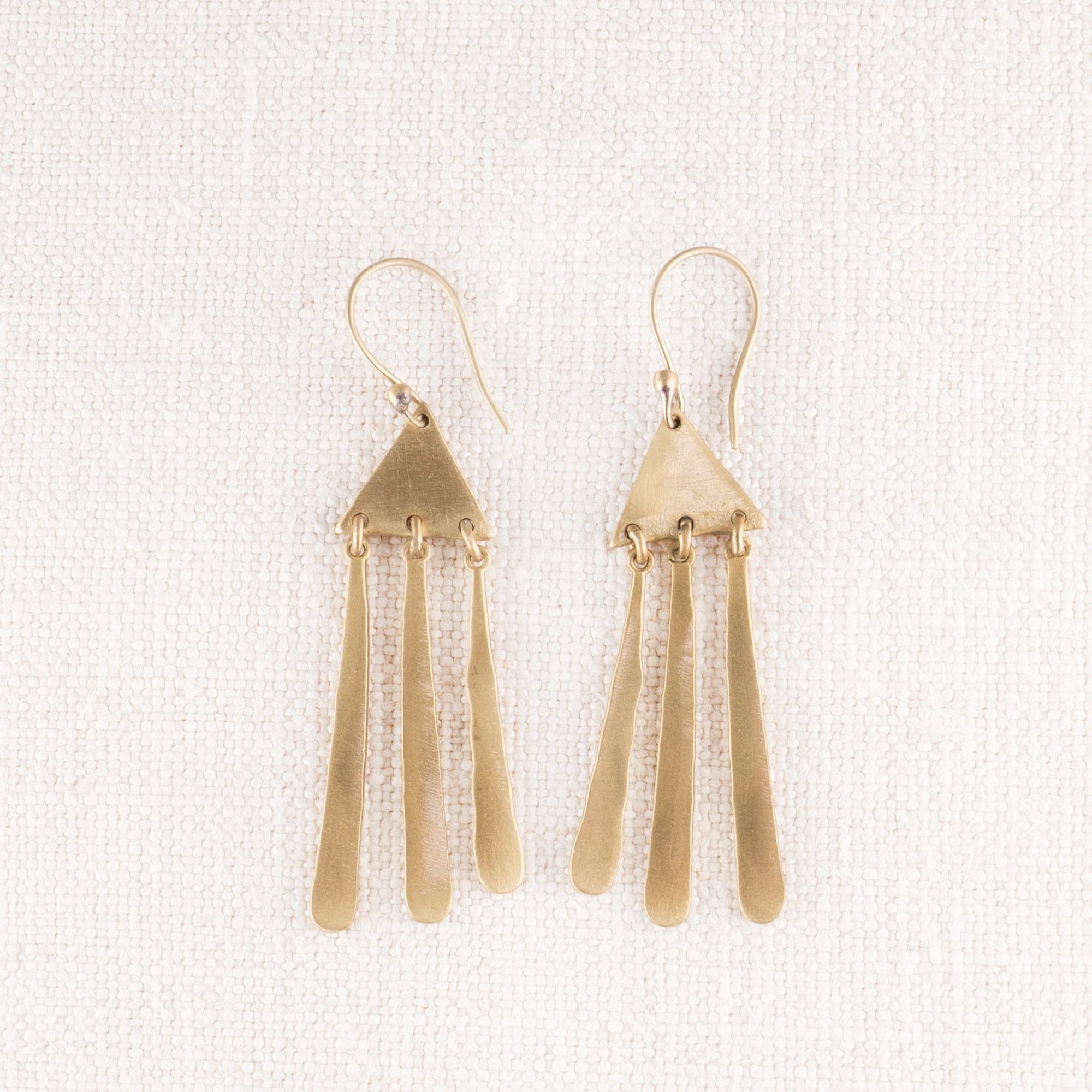 Brass Triangle cloud earrings