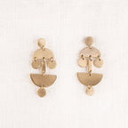 Brass Geometric Half Circle dangle Earrings