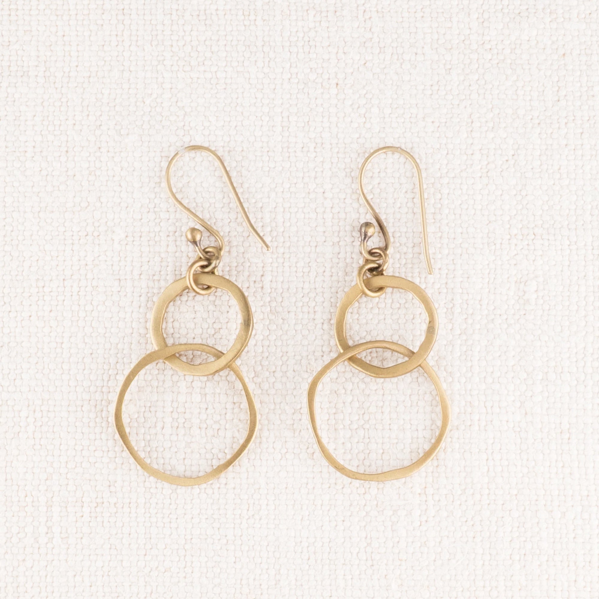 Brass Circle Loop Dangle Earrings