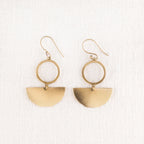 Brass Half-Circle Dangle Earrings