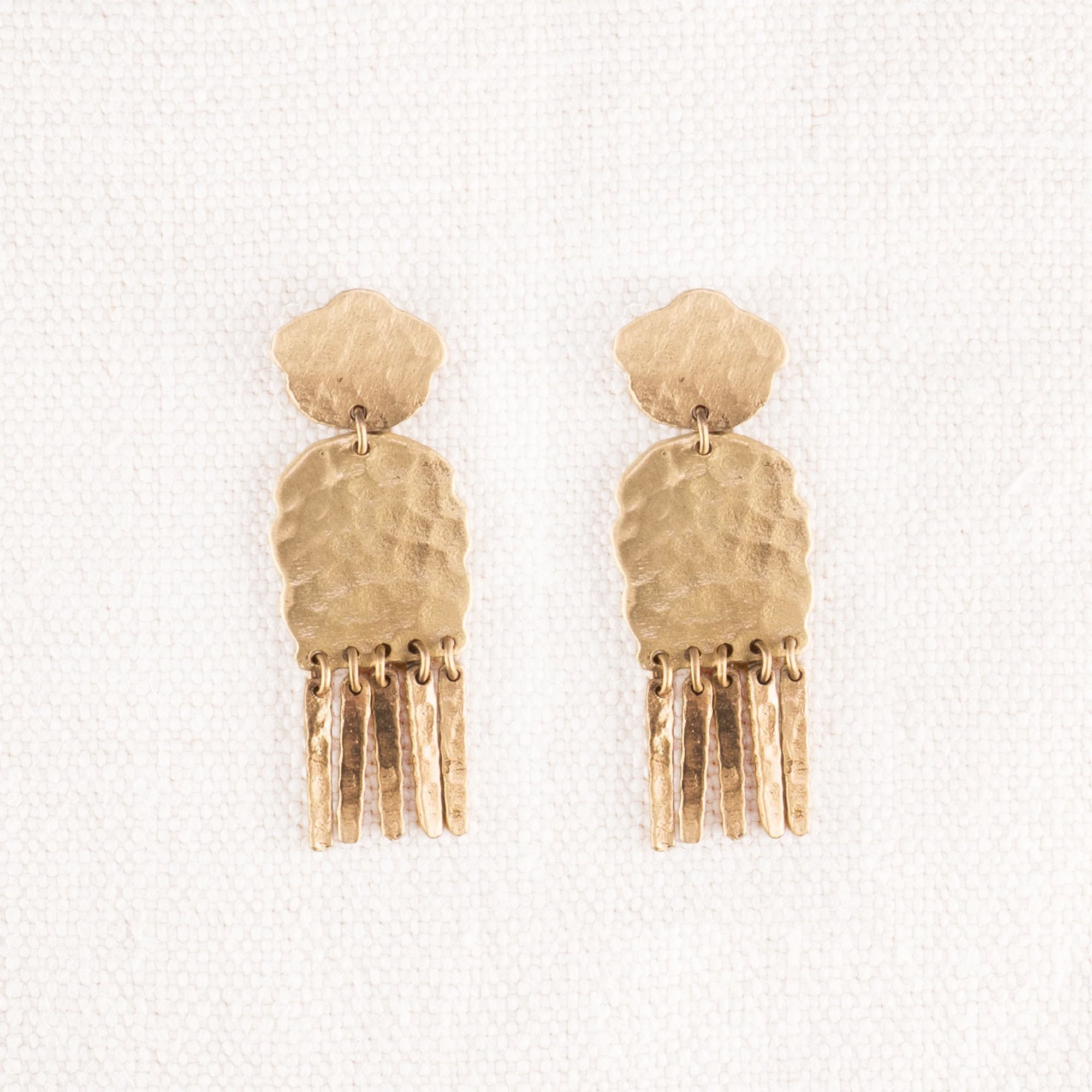 Brass Rainfall Fringe Earrings
