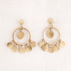 Brass Five Coin Dangle Earrings