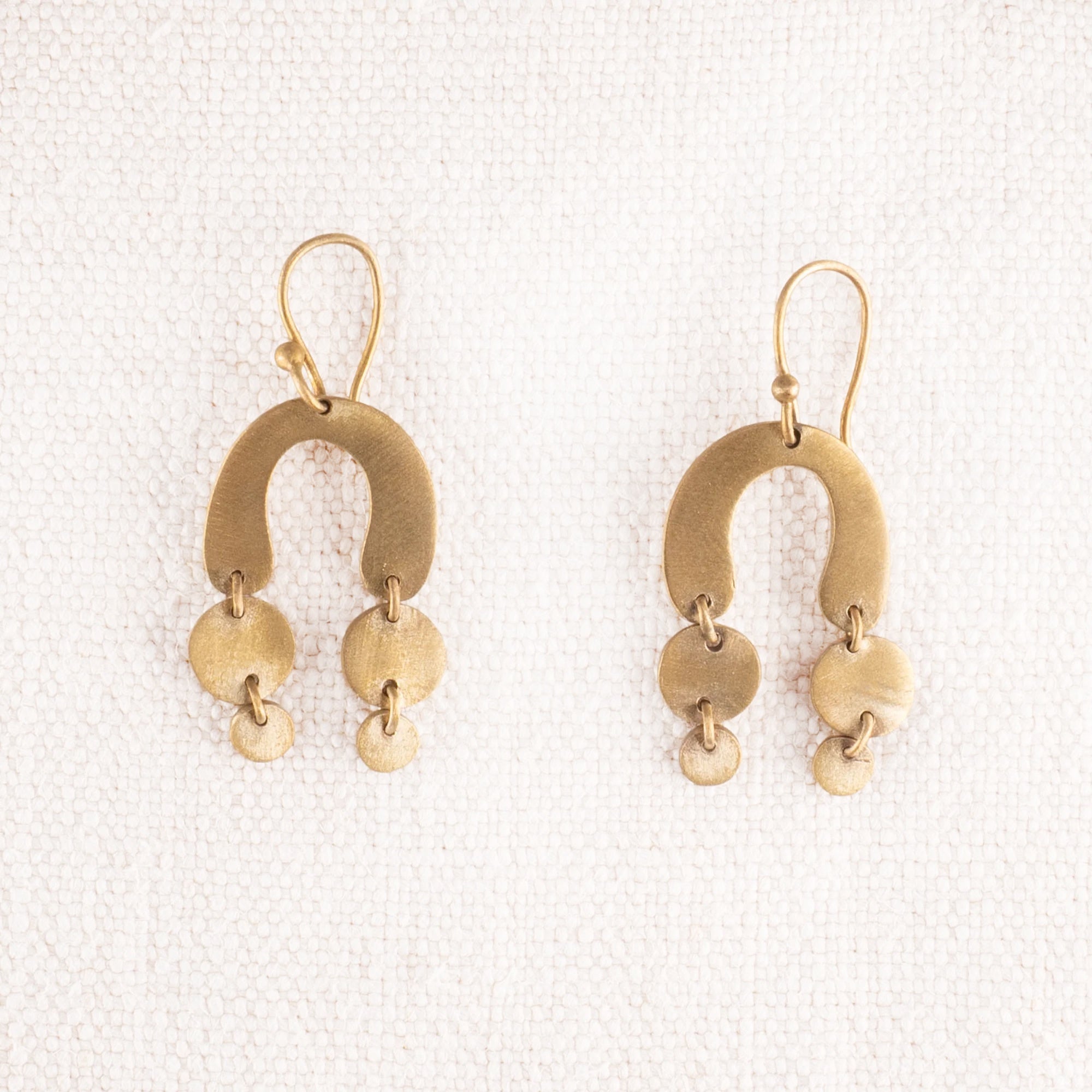 Brass Loop with Coin Dangle Earrings