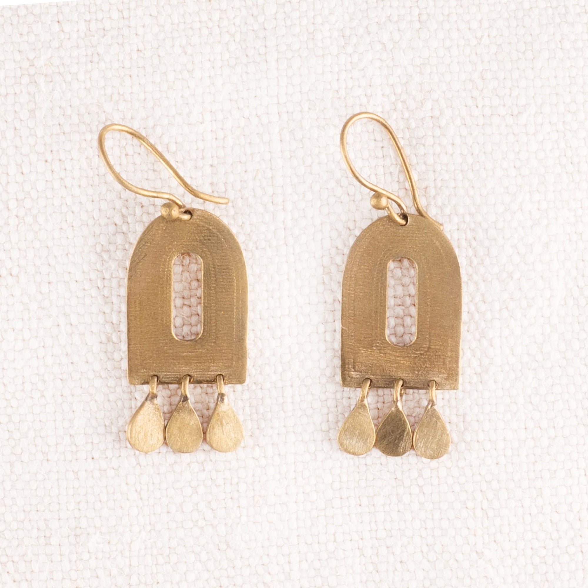 Brass Gateway Dangle Earrings