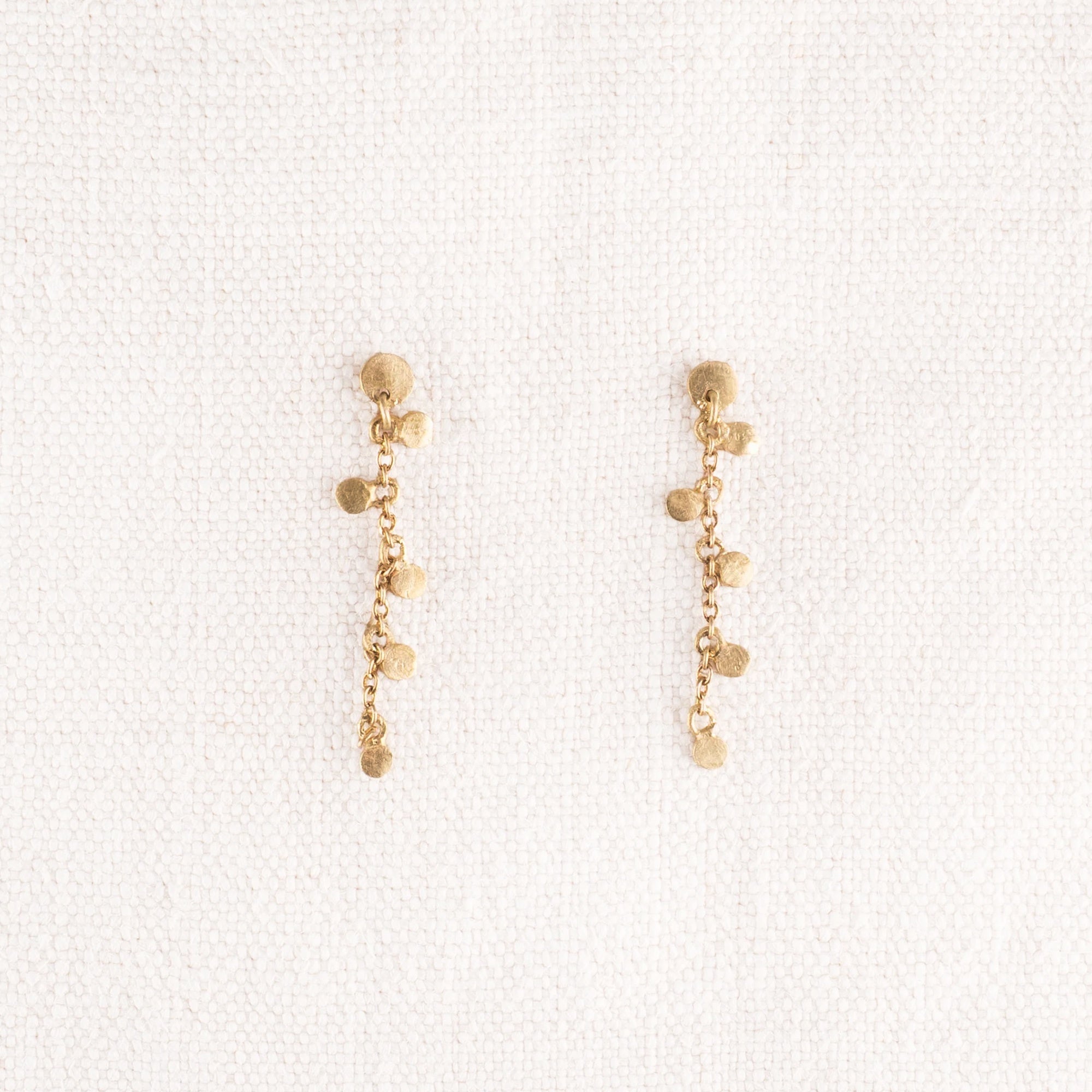 Brass Six Dot Dangle Earrings